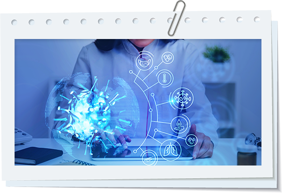 Homepage Banner Photo - A scientist researches on her tablet